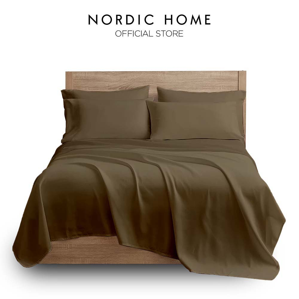 CLEAROUT 𝗡𝗢𝗥𝗗𝗜𝗖 𝗛𝗢𝗠𝗘 4in1 Garterized Bed Sheet Set Plain Collection