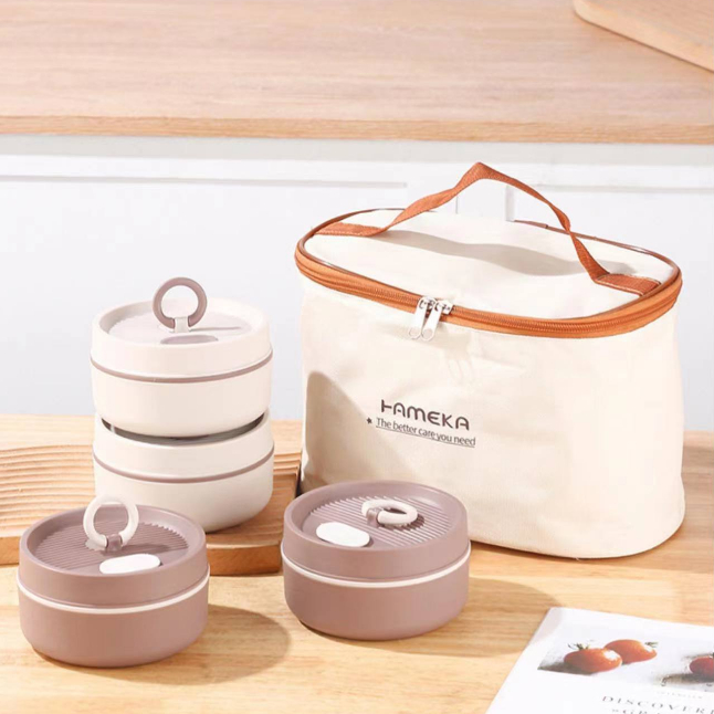 Stainless Steel Lunch Box Lunch Bag 4 3 2 Layers Bento Set Food