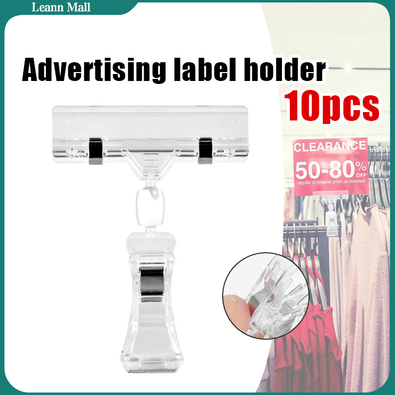 10PCS Transparent Plastic Shelf Clamp Label Tag Advertising Clips For ...