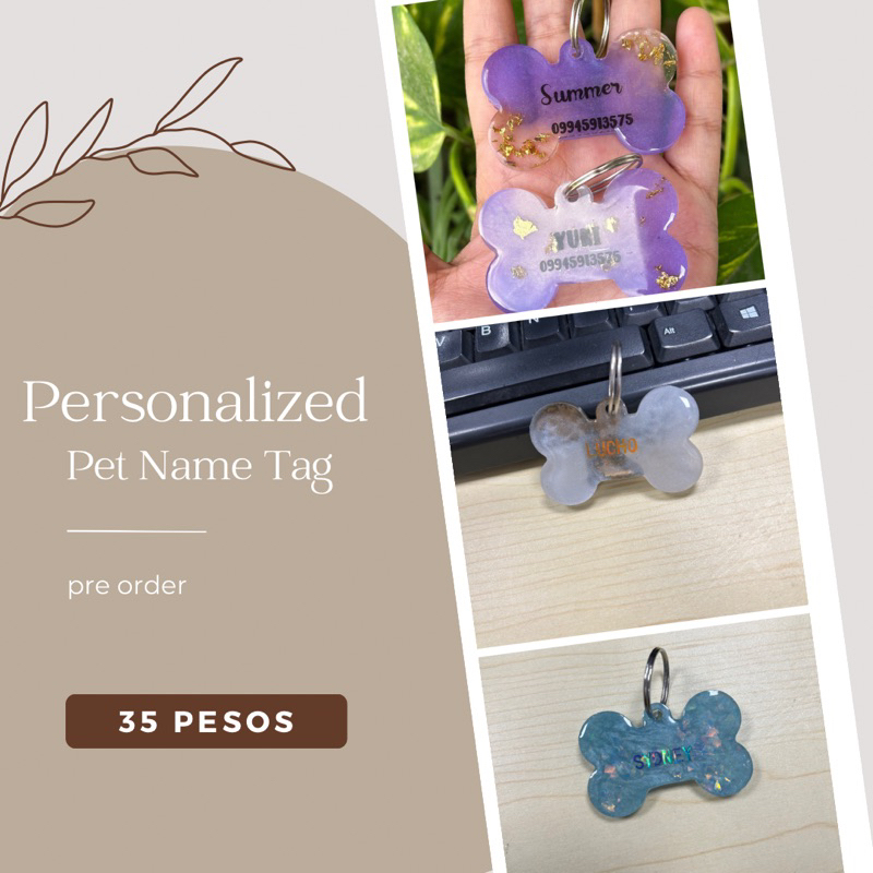 Personalized Pet Name Tag (Bone Design) | Shopee Philippines