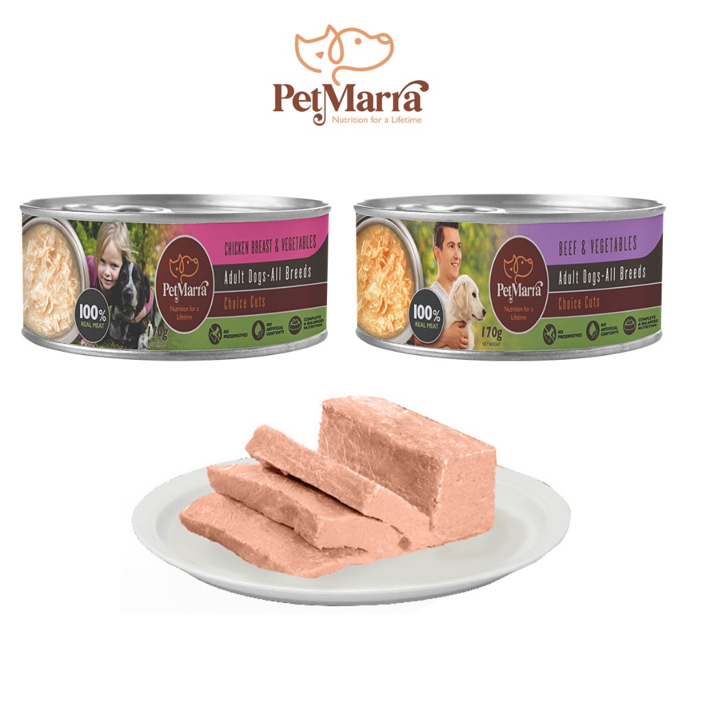 PetMarra Choice Cuts Adult Dog Wet Food Can Chicken Breast Vegetables Beef 170g Collection