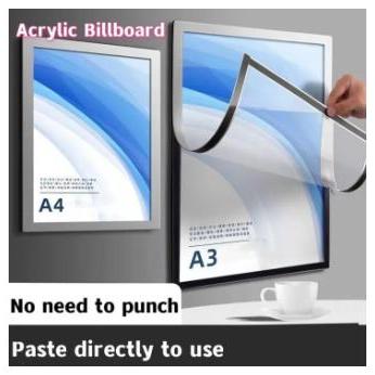 A3 A4 PVC Magnetic Picture Frame Creative Transparent File Display ...