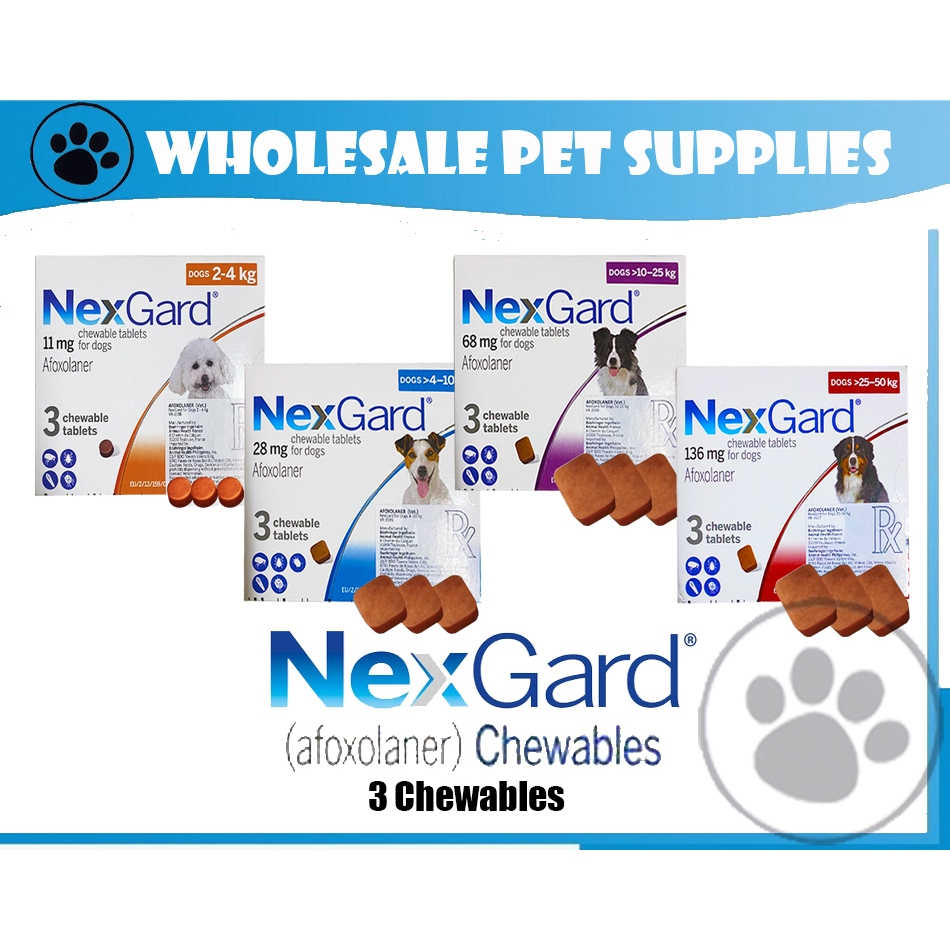 NexGard (Afoxolaner) Chewable Tablet for Dogs - 1 Box (3pcs) | Shopee ...