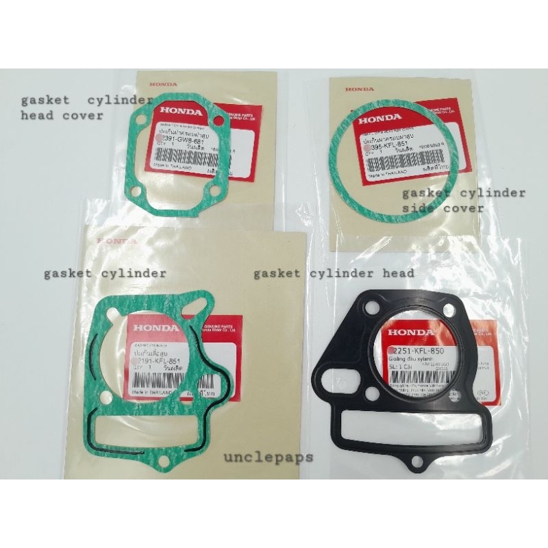 Gasket Cylinder (Head/Head cover/Side) genuine Honda wave 100/R wave ...