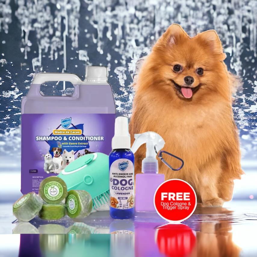Vunguard Dog & Cat Pet Shampoo&Conditioner Jerrycan w FREE Brush, Spray