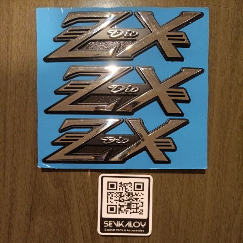 HONDA Logo ピンズ Dio 3 ZX Emblem / Decal Silver Chrome 3 pcs. Honda Dio3 ZX Logo