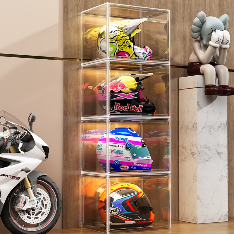 5pcs helmet box large transparent acrylic handle box shoe box bag box ...