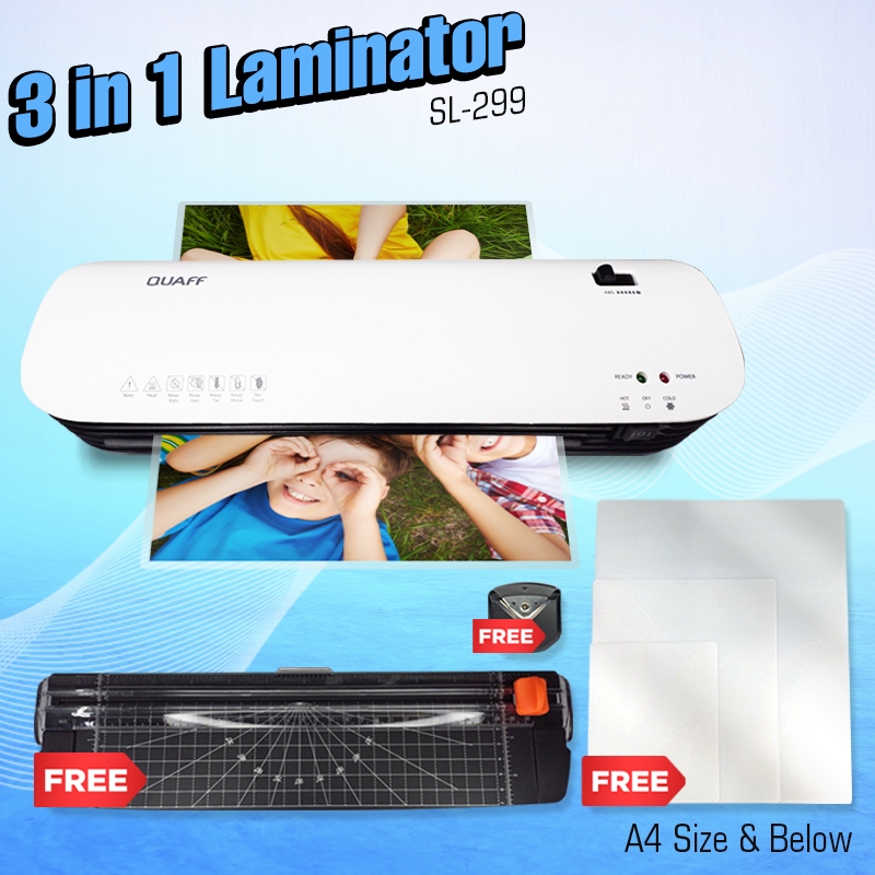 Quaff Sl299 A4 Laminator Hot And Cold Laminating Machine With R4 Corner