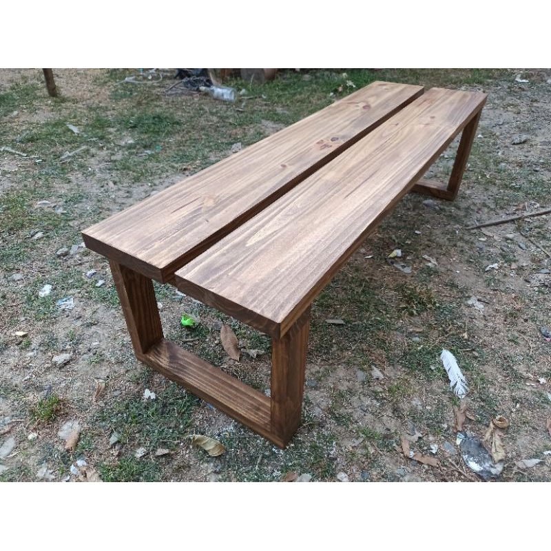 Wooden Bench Heavy Thick Modern | Shopee Philippines