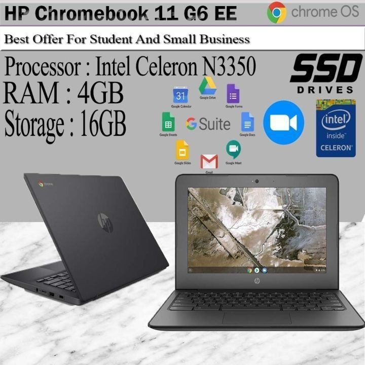 HP Chromebook 11 G5 11 Google Chromebook, 1.60 GHz Intel Celeron, Laptop,  4GB DDR3 RAM, 16GB SSD, Chrome OS 