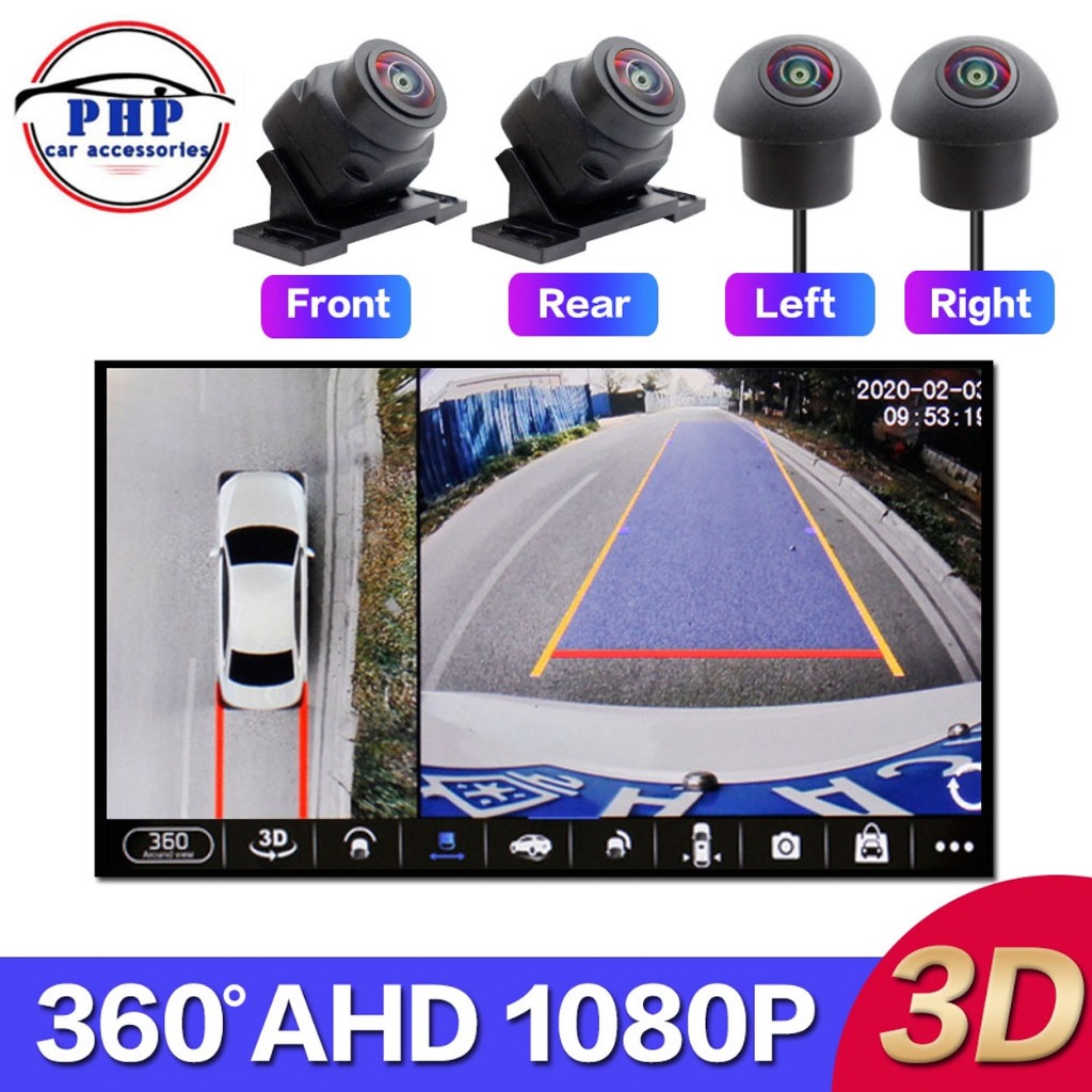 GZ Sony307 360° Panoramic Camera 3D AHD 1920x1080 Rear/Front/Left/Right ...