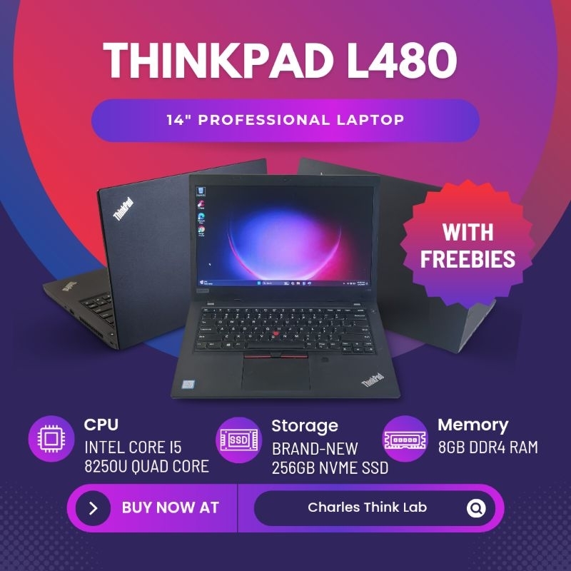 Lenovo Thinkpad L480 i5 8-Gen 256GB SSD 8GB Professional School Work from  Home Online Class PRELOVED