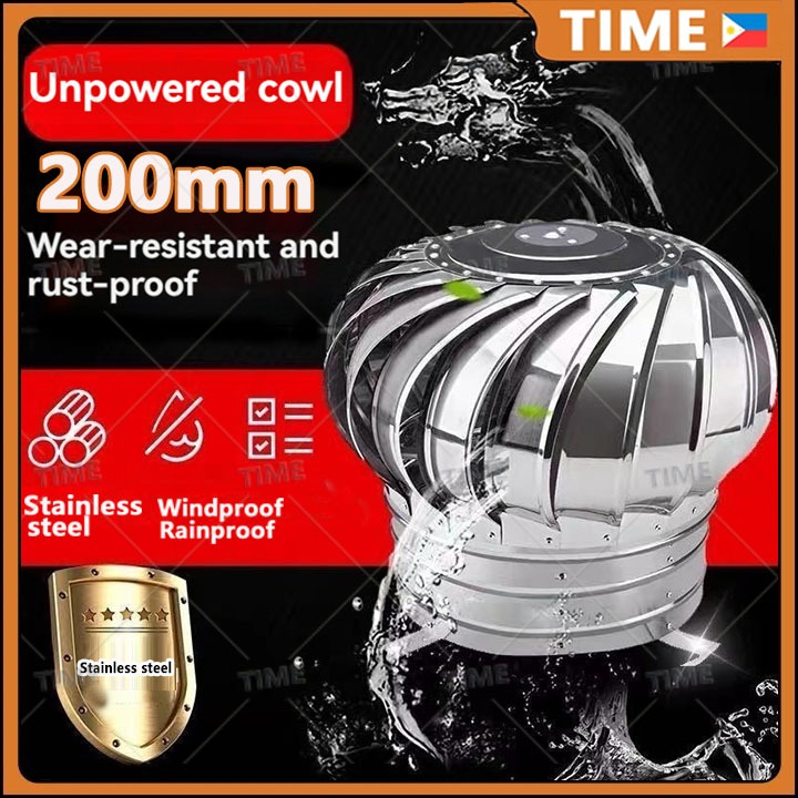 16 Inch Stainless Steel Roof Turbine Vent - Unpowered Attic Ventilator, Rainproof For Home, Garage, Warehouse Airflow