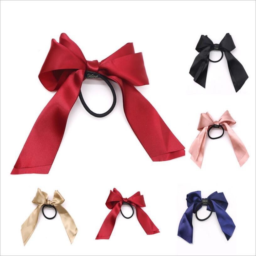 PHILIPPINES No.1 Cute Elastic Rubber Bands Satin Ribbon Hair Bow ...