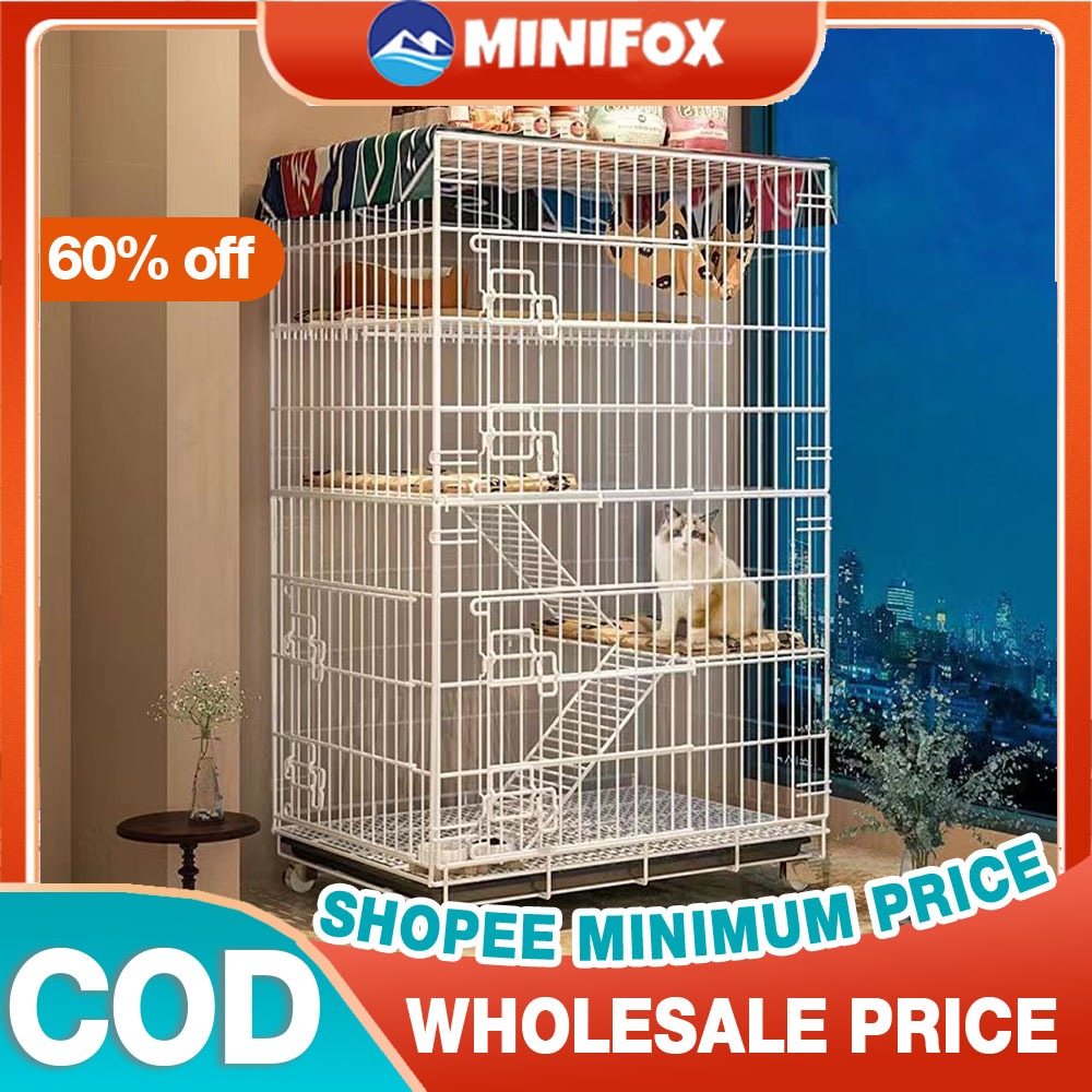 Cat Cage 4 Layer Cage For Cat Heavy Duty Pet Foldable Cat Cage With