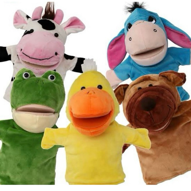 Animal hand puppet baby plush stuffed toy finger puppets for kids