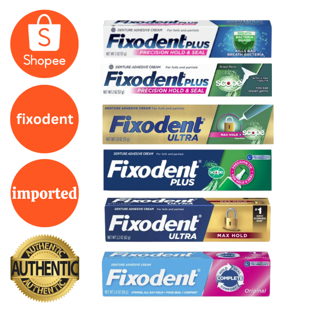 FIXODENT COMPLETE ORIGINAL AND FIXODENT ULTRA DENTURE ADHESIVE CREAM