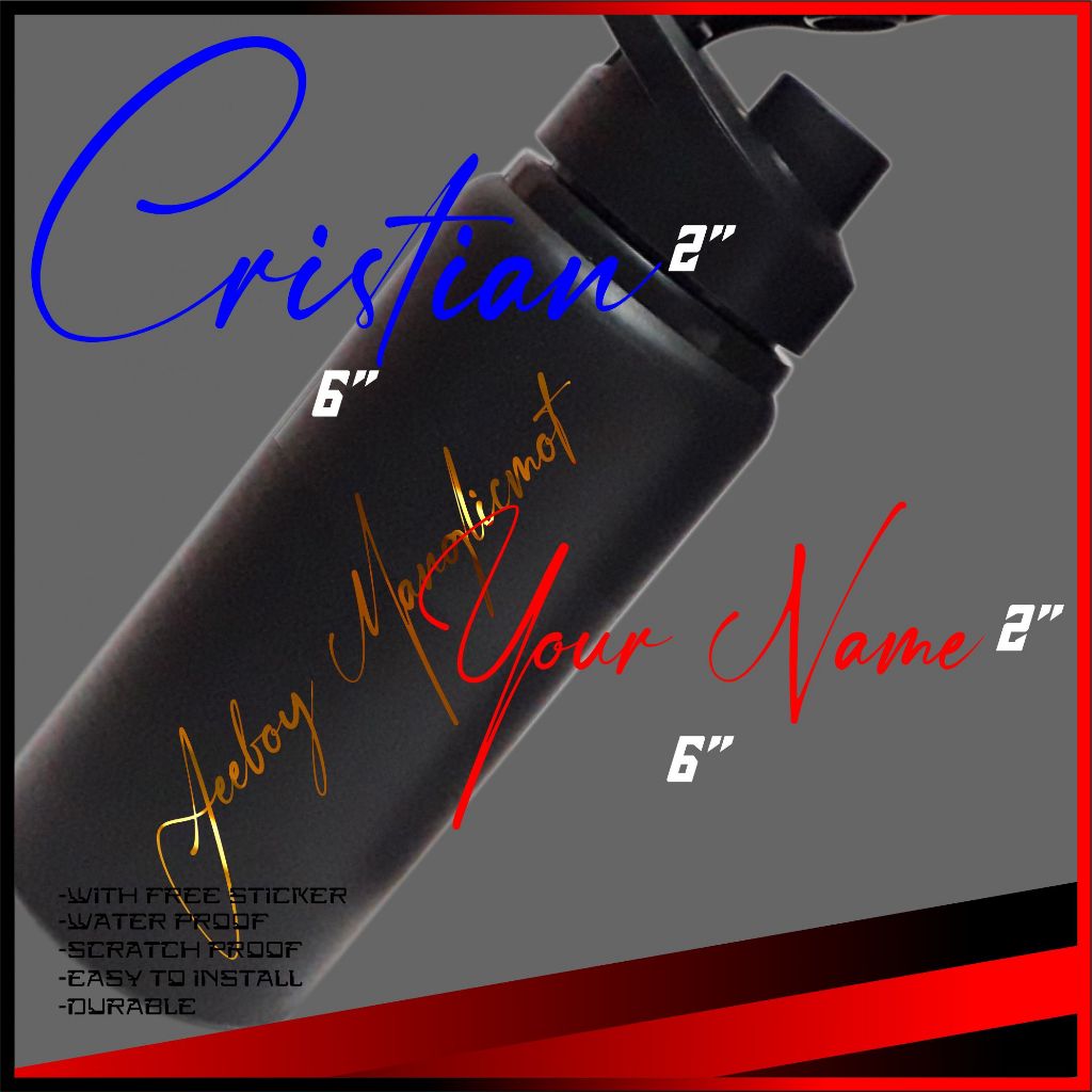 Signature Customized Name Sticker Cut-out Vinyl no fade durable ...