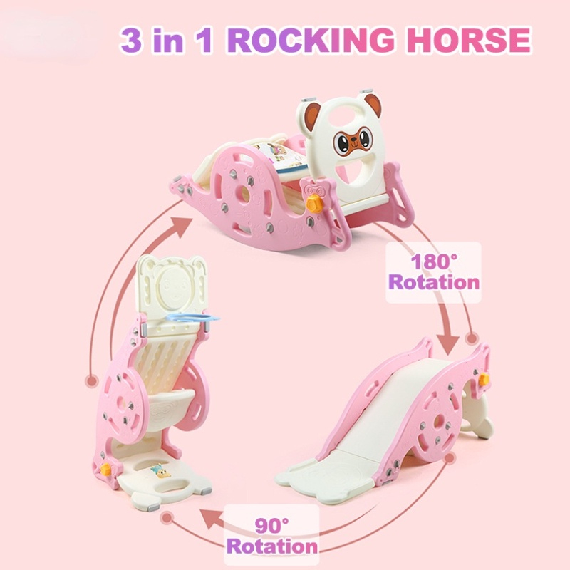 ASTOYS 3 In 1 Multi-Functionals Slide for Kids Playground Rocking Horse ...