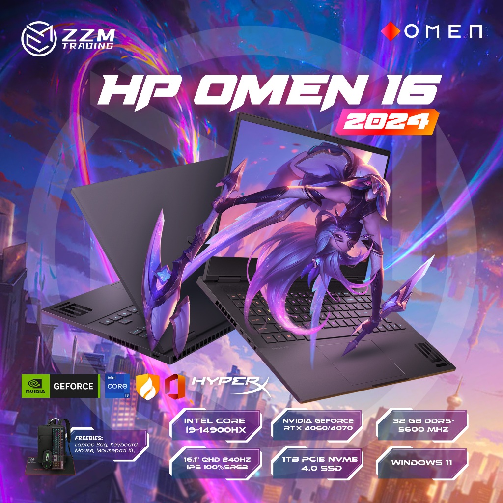 HP OMEN 16 2024 i914900HX 16.1" QHD RTX 4060/RTX 4070 32GB DDR55600