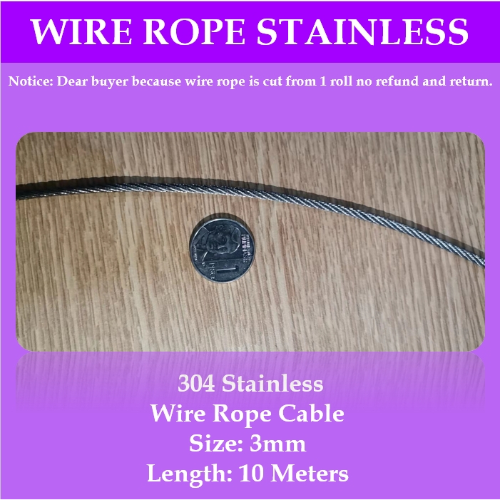 Mago 1-4mm 10 Meters 304 Stainless and Galvanized Steel Wire Rope Cable ...