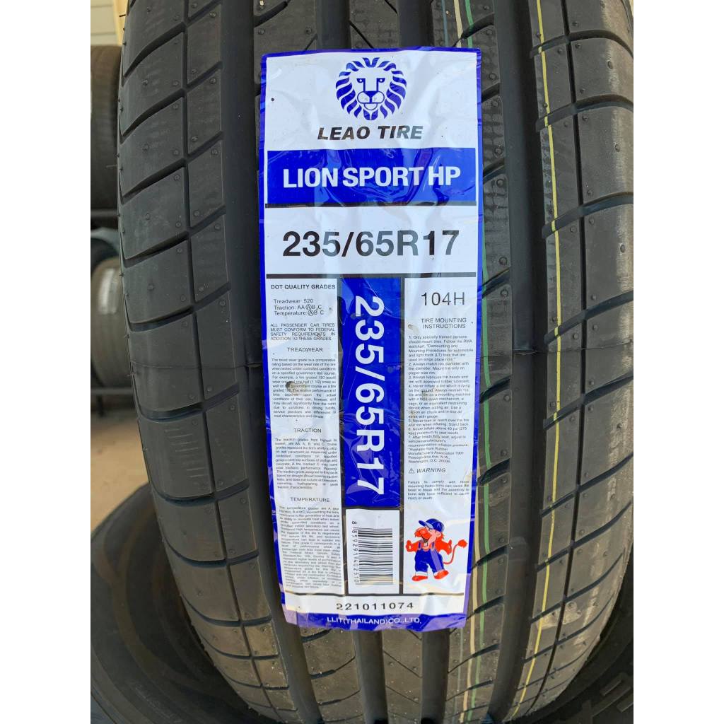 235/65 R17 Leao Tire Thailand Crosswind A/T, Lion Sport HP/HP3/4x4 HP