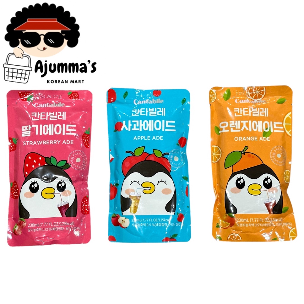 Cantabile Korean Ades / Juice Pouch Drink 230ml Strawberry, Apple