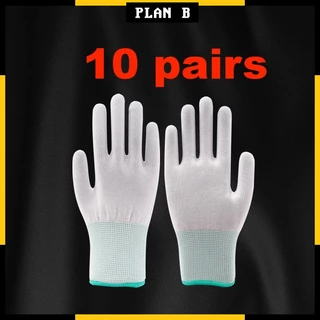 Anti-static Nylon Gloves, Nylon Gloves Electronic Factory Dust-free Work  Gloves Thin Nylon Gloves (white) (1pcs)