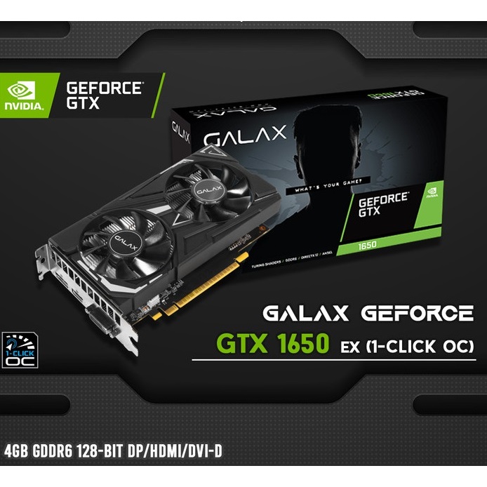 Galax Gtx 1650 EX 1-Click OC 4gb 128bit GDdr6 Gaming Videocard