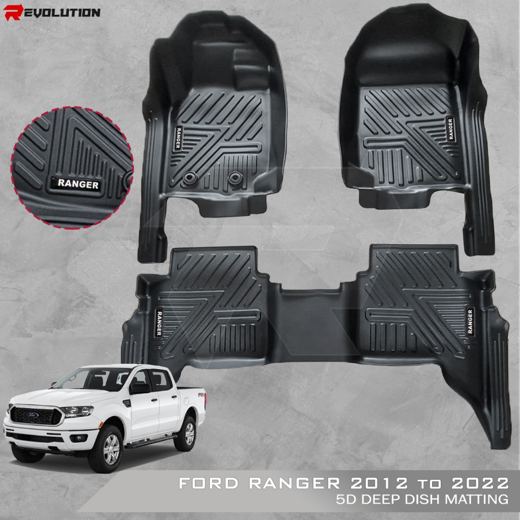 Ford RANGER 2012 to 2022 OEM 5D Deep Dish Matting (3pcs/set) | Shopee ...