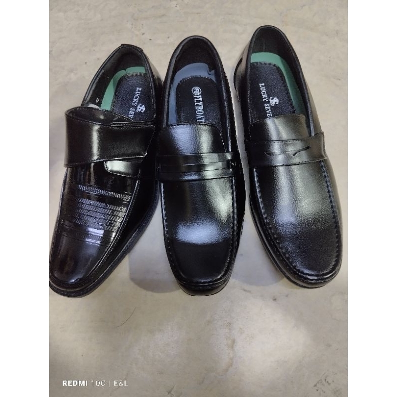 Black Shoes pure tahi marikina made men's size. | Shopee Philippines