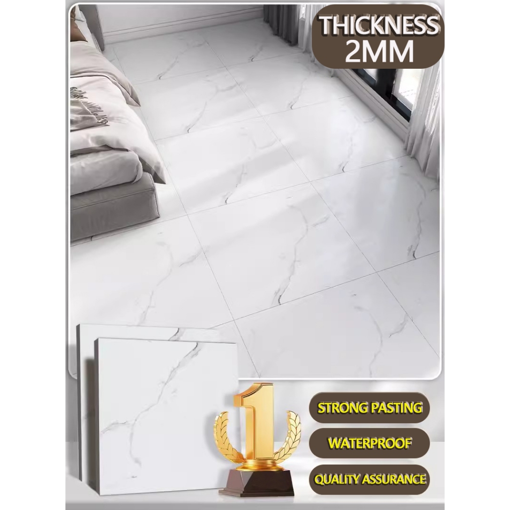 30x30cm Marble Vinyl Tiles Floor Stickers Self Adhesive Waterproof ...