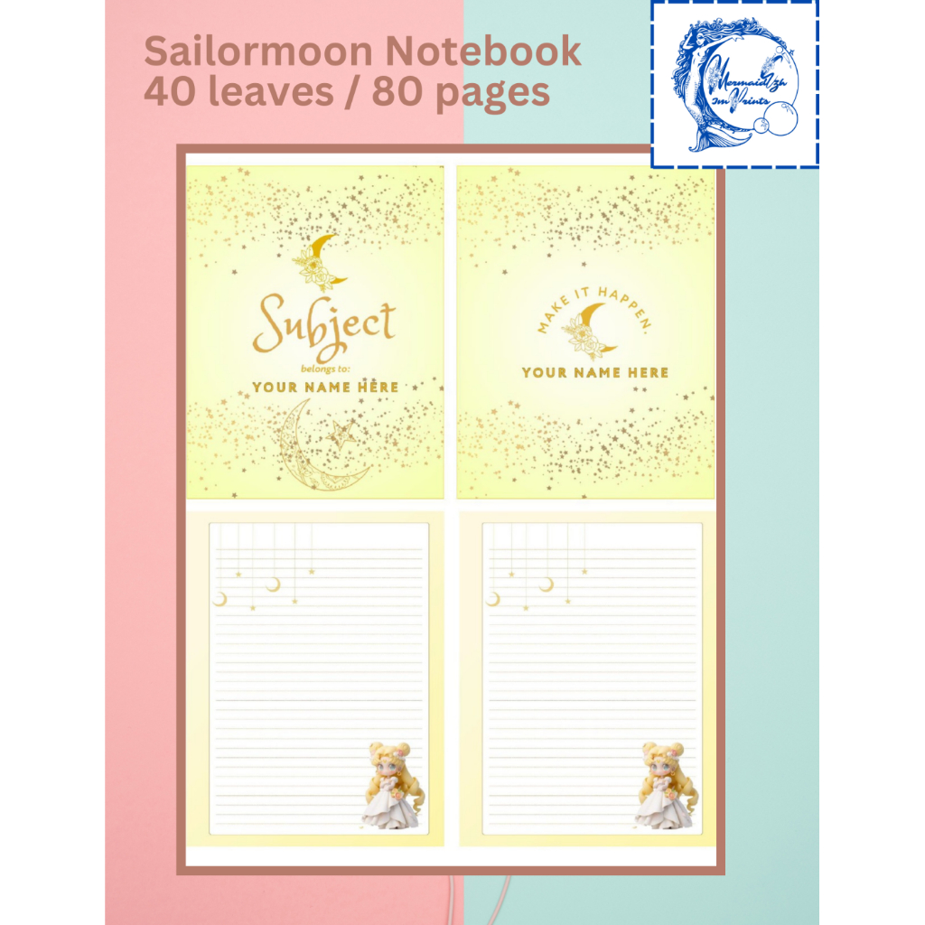 Sailor Moon: Sailor Moon Notebook (Personalized) | Shopee Philippines
