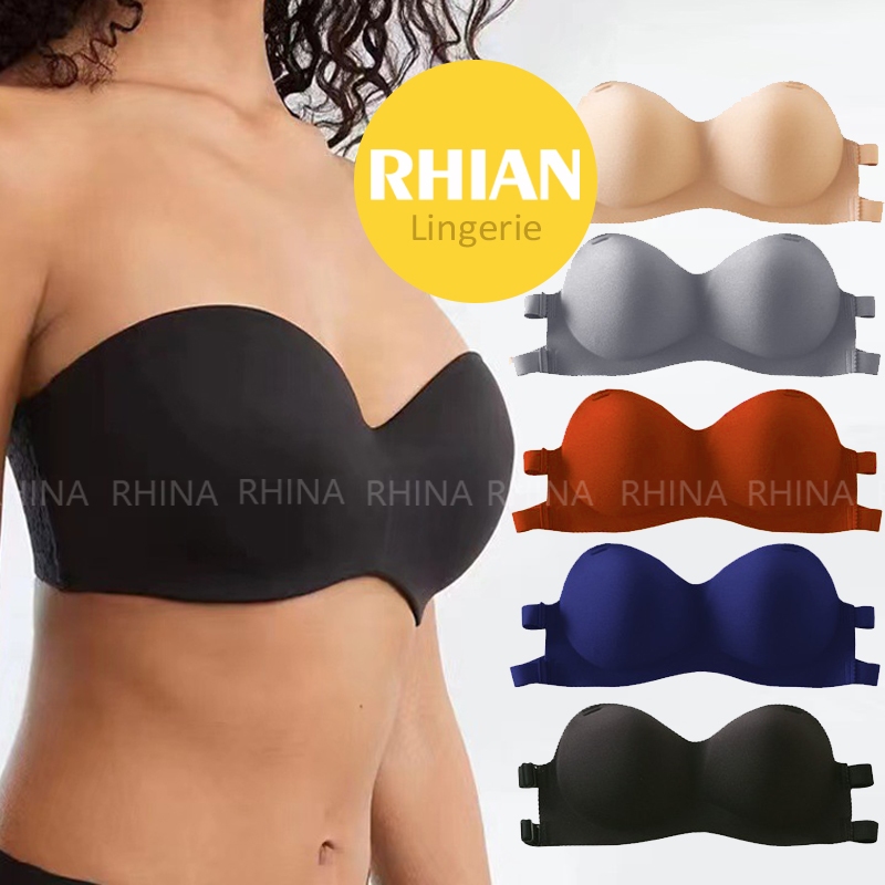 Rhian Plus size seamless push up bra backless bralette strapless Lingerie  cross back non slip