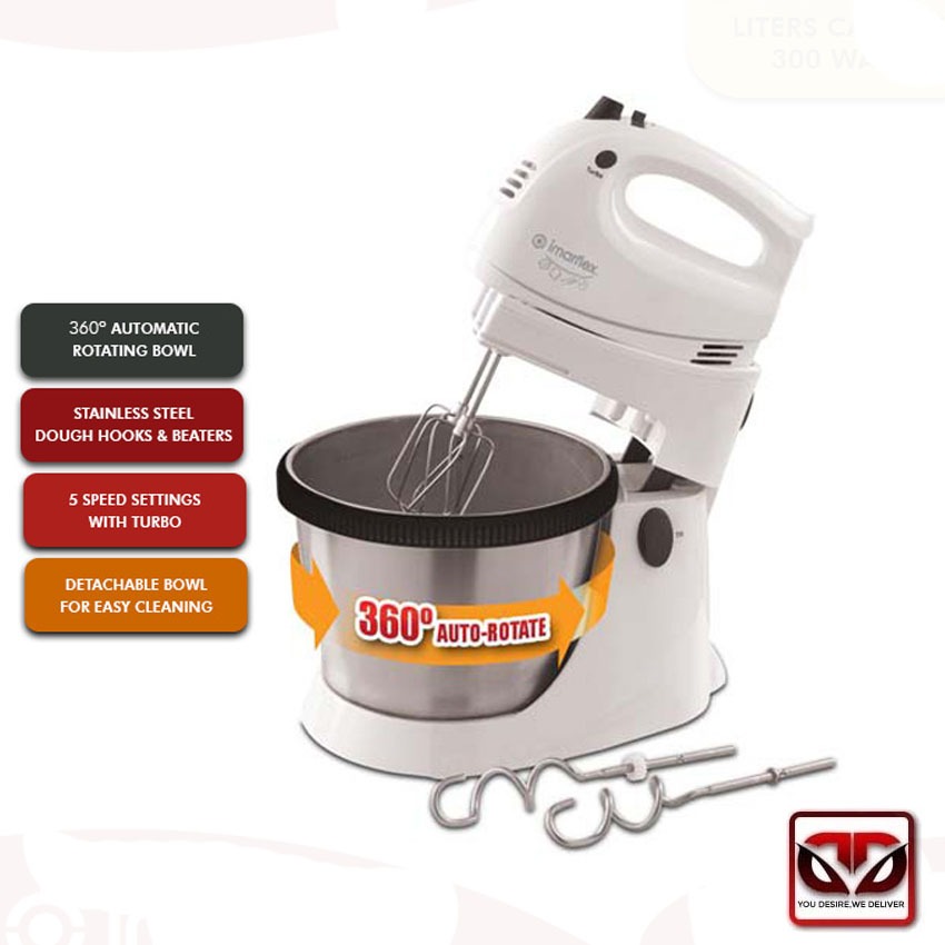 Imarflex IMX300S Stand Mixer 3.5L Capacity (300 Watts) Shopee
