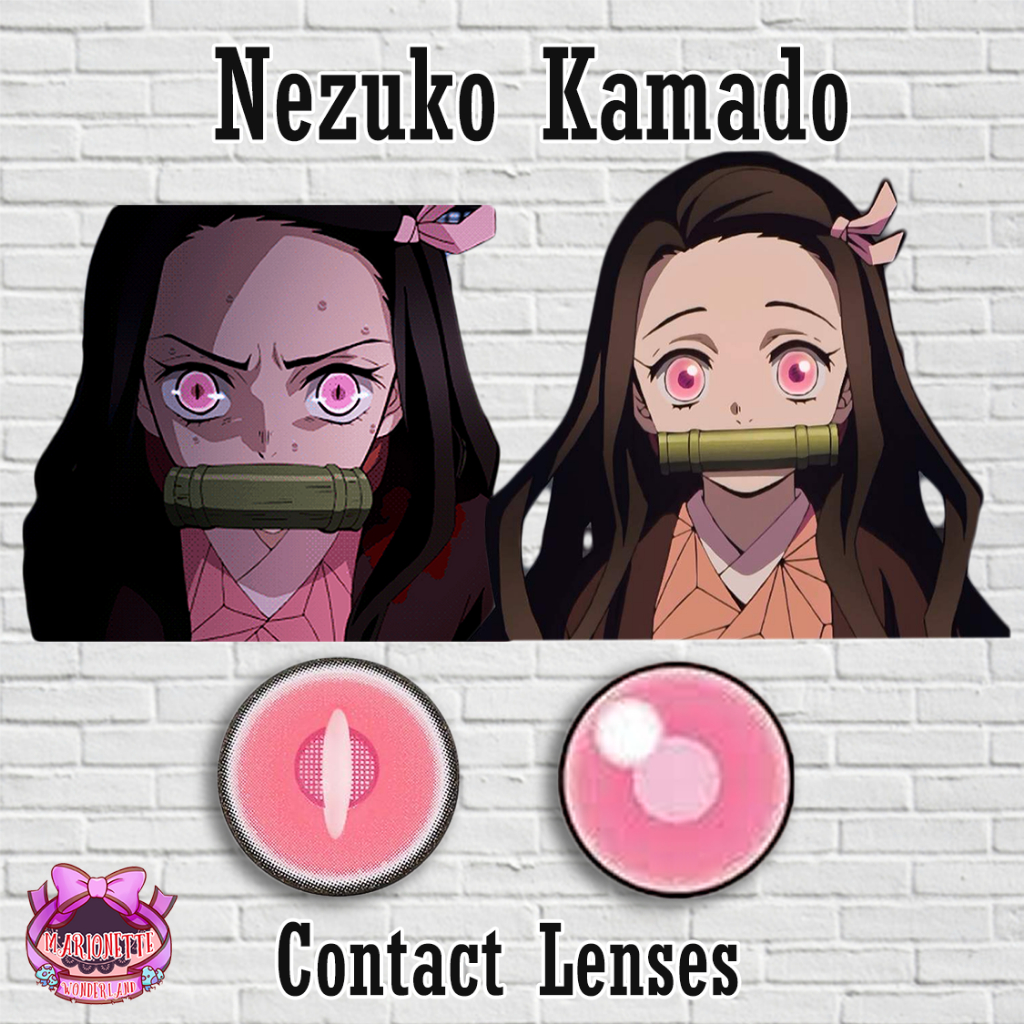 Nezuko Kamado Kimetsu no Yaiba Demon Slayer Demon Form Anime Cosplay Pink  Contact Lens | Shopee Philippines