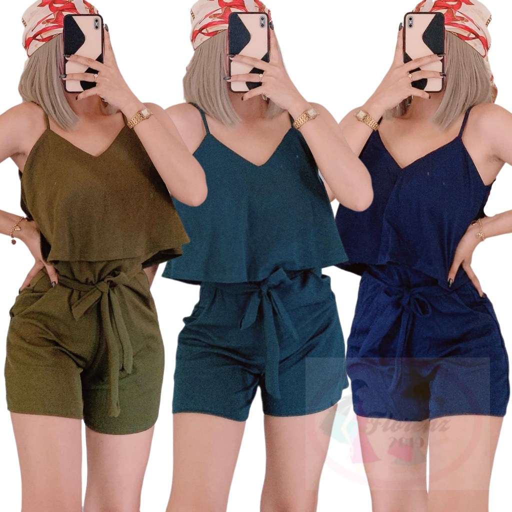 Karyl spaghetti strap romper shorts