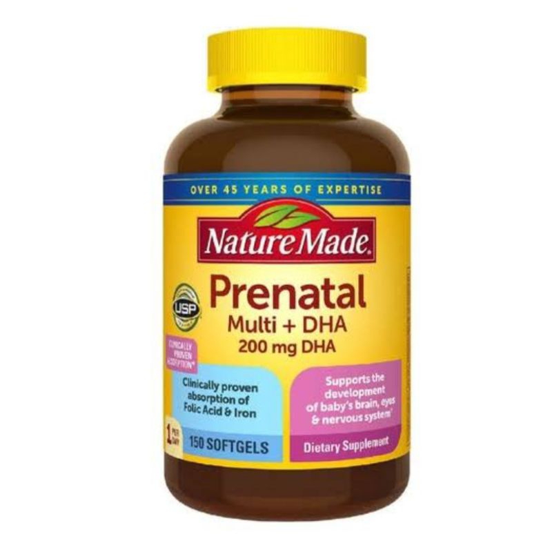 NATURE MADE PRENATAL MULTI + DHA 200 mg DHA contains FOLIC ACID ...