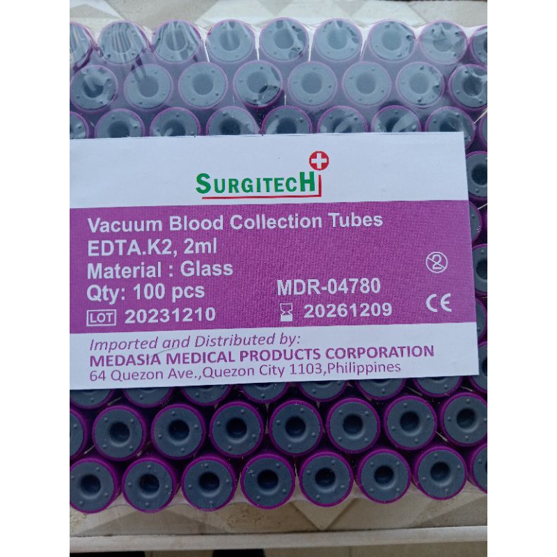 vacuum blood collection tubes EDTA.K3 2ml | Shopee Philippines