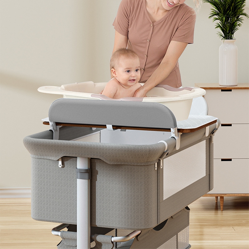 Crib diaper table newborn baby changing table bath table | Shopee ...
