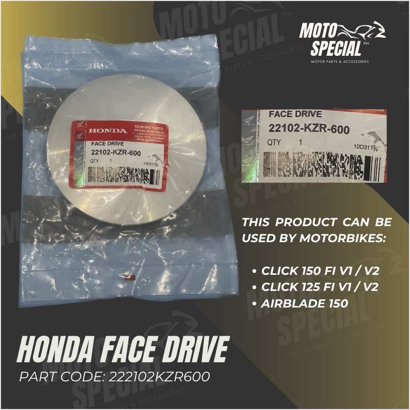 Honda Face Drive: 22102KZR600 [ Click 125 v1/v2 / Click 150 v1/v2 ...