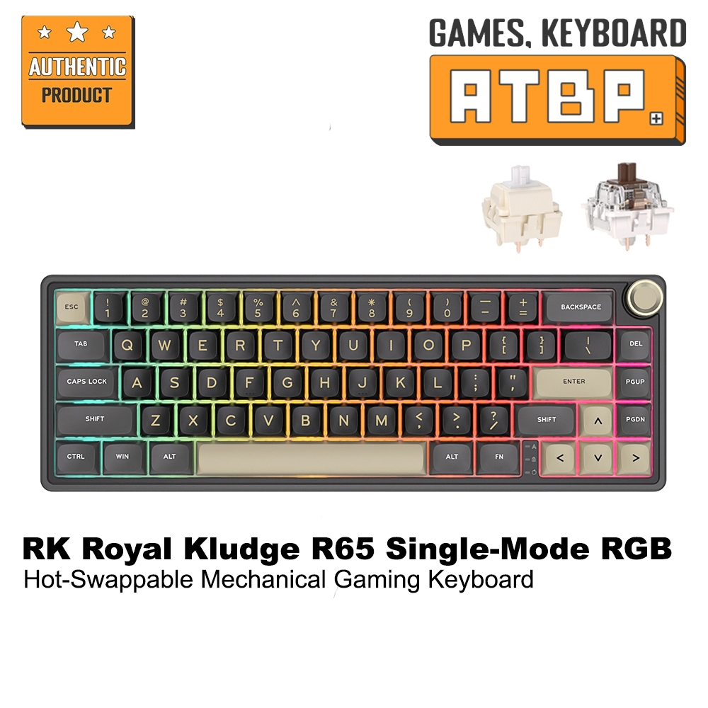 RK Royal Kludge R65 Single-Mode Hot Swappable RGB Mechanical Keyboard ...