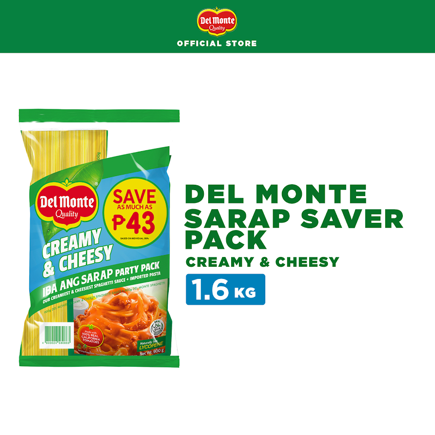 DEL MONTE Creamy & Cheesy Sarap Savers Pack 16 servings (900g Sauce