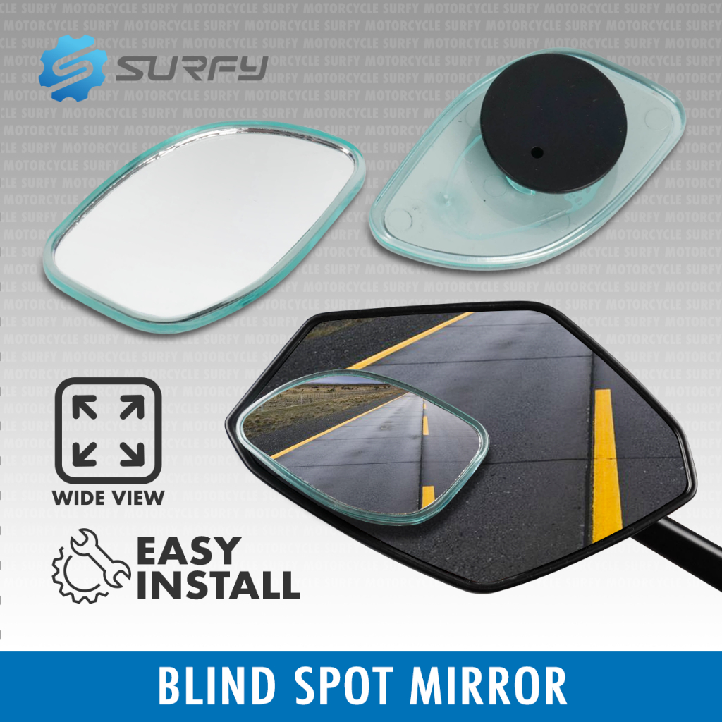 Motorcycle Blind Spot Mirror Set View Wide Adjustbale Waterproof 360 Rotatable 3M DoubleSided