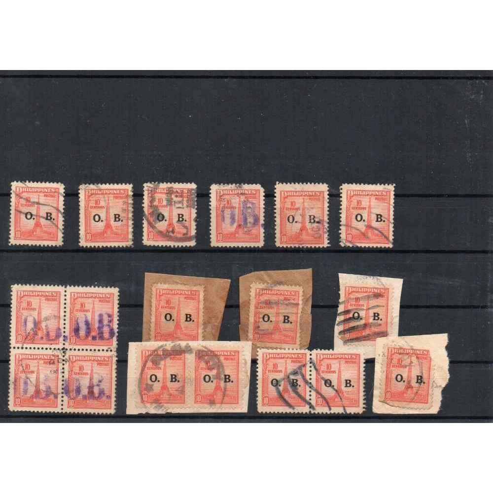 PHILIPPINES Official OB Stamps Lot Collection Rizal Monument 10 ...