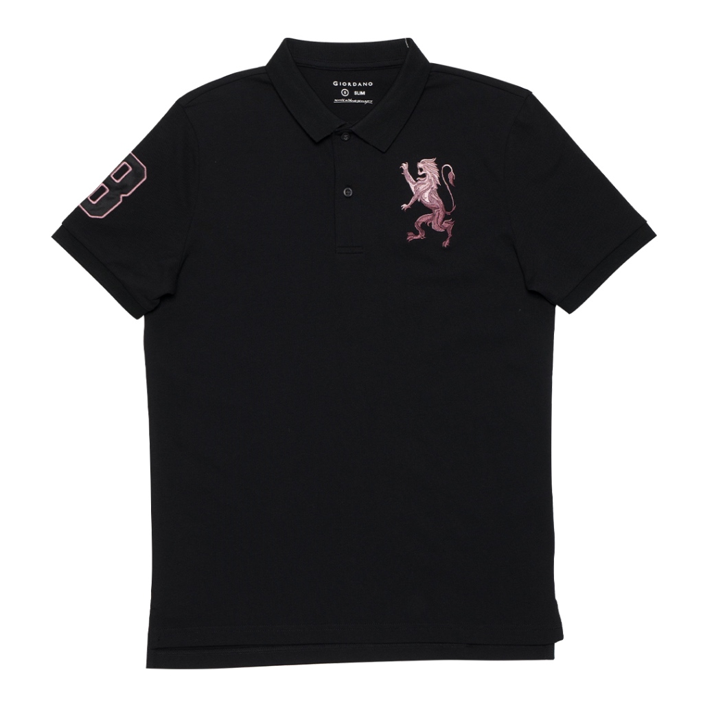 GIORDANO Men s 3D Lion Polo 01014222 08 Signature Black Shopee Philippines