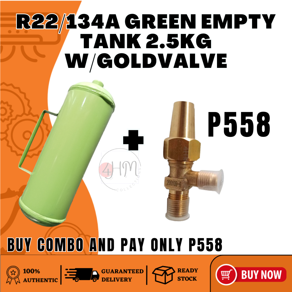 4HMC [ HIGH QUALITY ] R22/R134A GREEN EMPTY TANK FREON 1.5KG/2.5KG