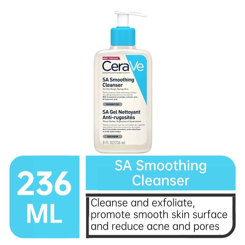 CeraVe SA Salicylic Acid Smoothing Cleanser Gentle exfoliator for acne