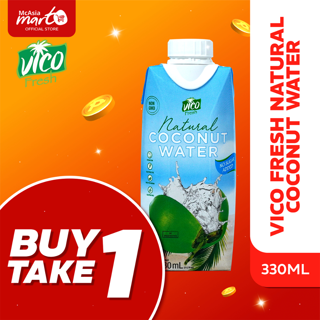 VICO FRESH NATURAL COCONUT WATER 330ML BUY 1 TAKE 1 | Shopee Philippines