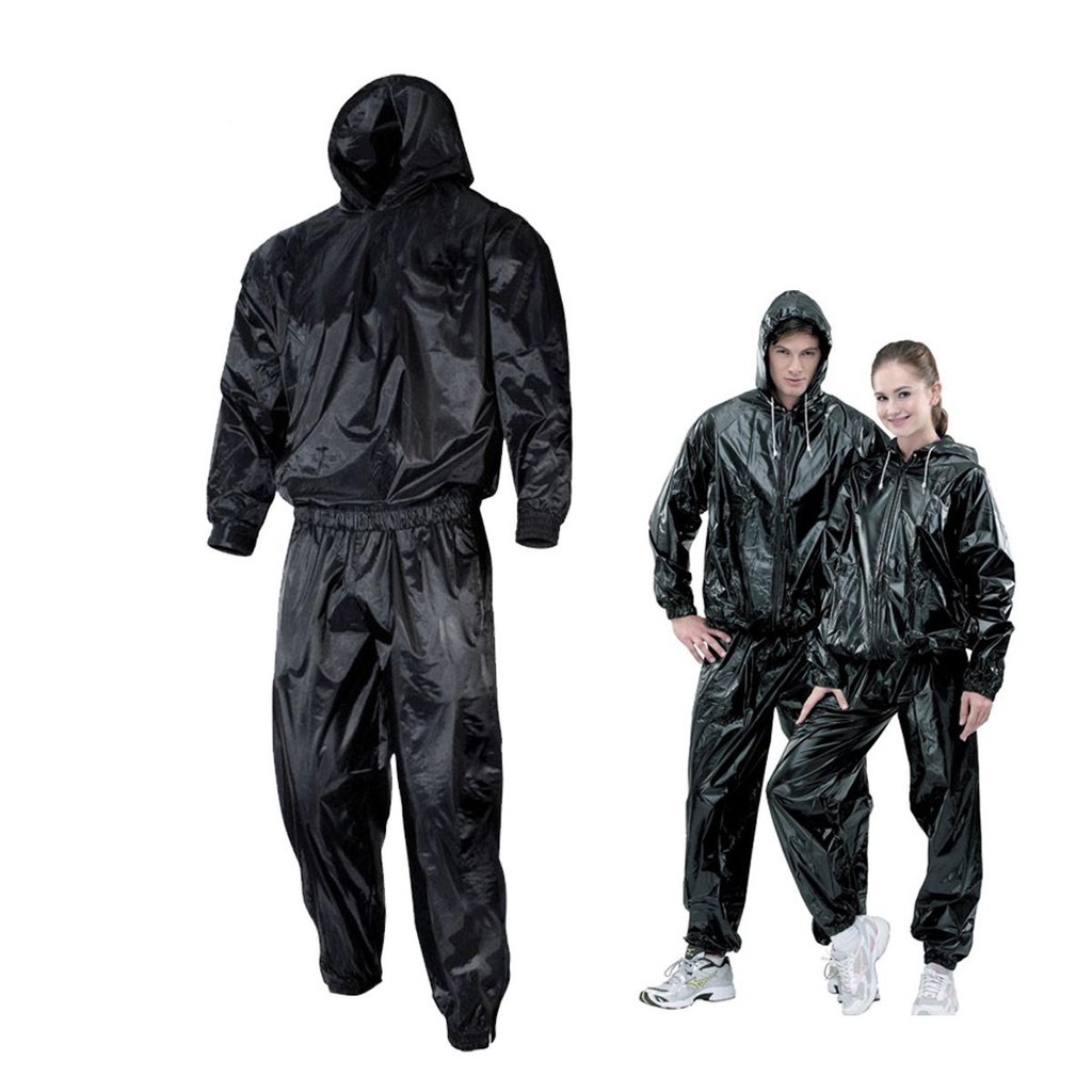 Heavy Duty Sweat Suit Sauna Suit Exercise Gym Suit with hood | Shopee ...
